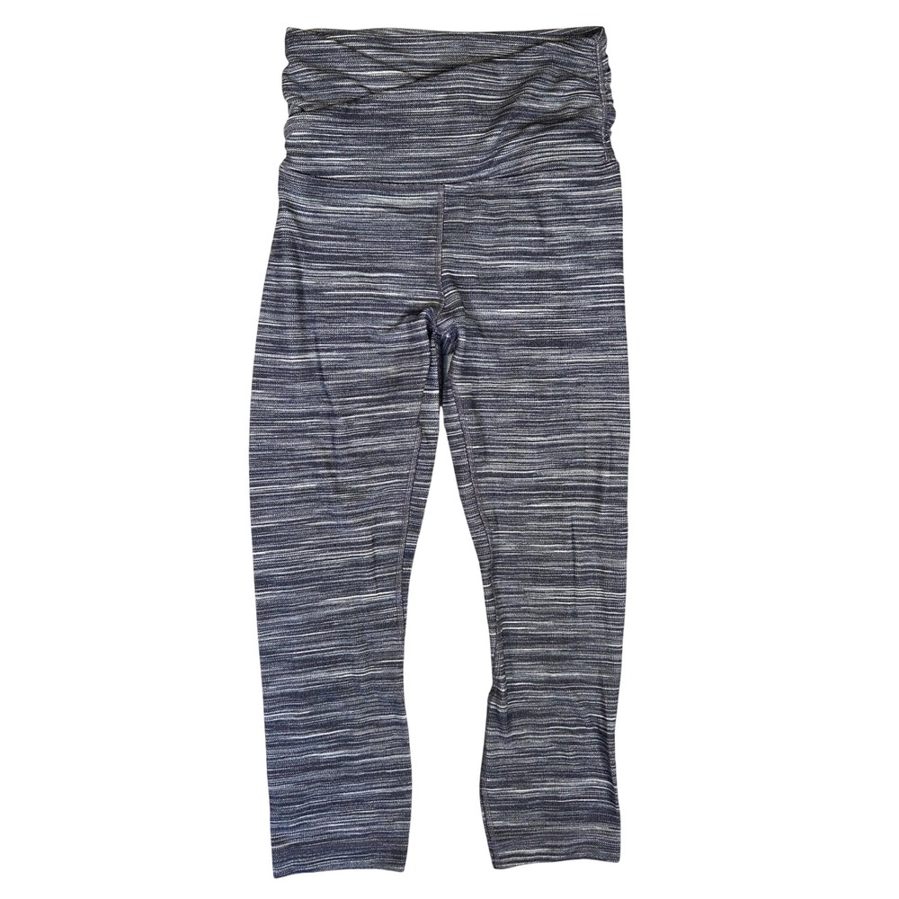Lululemon High Times Pant Heathered Black Space Dye Crop Leggings 4 Athleisure